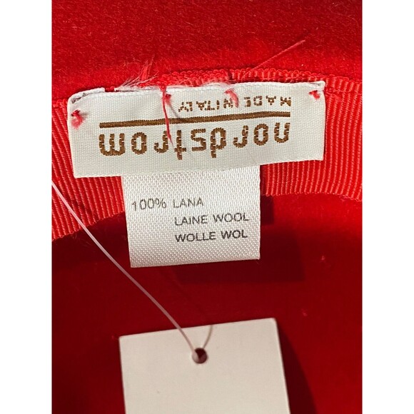 NWT Vintage NORDSTROM 100% Wool Felt Hat Red Tartan Plaid Holiday Adult OS ITALY - Picture 9 of 9